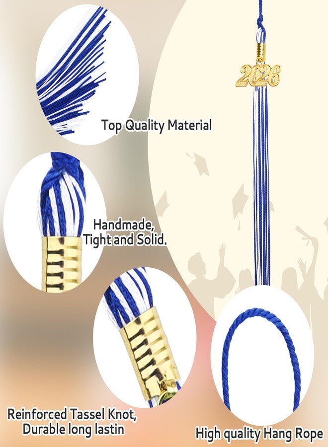 Nelisylux 2026 Tassel Graduation, Blue and White Graduation Tassel, 2026 Tassel Charms for Graduations Cap Decorations, Tassels Memorial Grad Cords for College High School Graduate Hat Ceremonies Accessories - Image 5